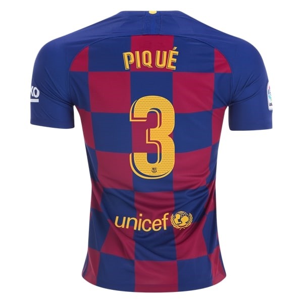 Camiseta Barcelona NO.3 Pique Primera equipo 2019-20 Azul Rojo